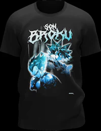 a black t - shirt with the image of a dragon ball character