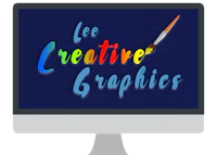 the logo for lee creative graphics
