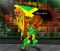 an illustration of a woman with dreadlocks and high heels