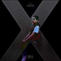 an image of a man sitting on top of an x