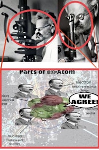 a picture of a man with a microscope and a man with a microscope