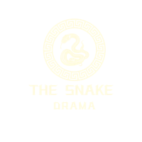 the snake drama logo on a black background