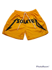 a yellow shorts with the word solitaire on it