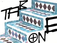 a drawing of a staircase with the words tab one on it