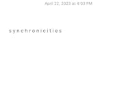 a white screen with the words synchronicities on it