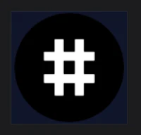 a white hash symbol on a black background