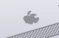 an apple logo is shown on a white background