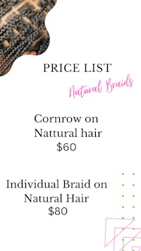 the price list for natural hair