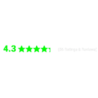 a green star with a rating of 4 stars on a black background