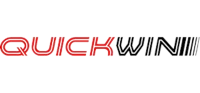 the quickwin logo on a black background