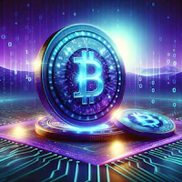 a bitcoin coin on a digital background