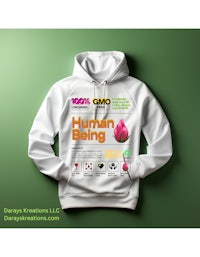 a white hoodie with the words human being on it