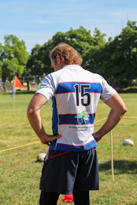 a man standing in a field