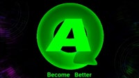 a glowing green letter a with the words'become better'
