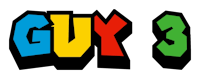 the logo for guy 3 on a black background