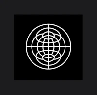 a white globe on a black background