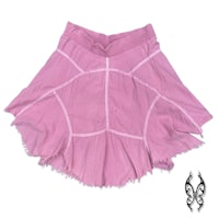 an image of a pink skirt with a skull and crossbones on it
