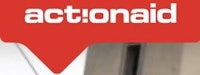 actionaid logo on a door with a red arrow