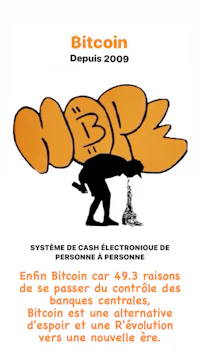 a poster with the words bitcoin depuis 2009