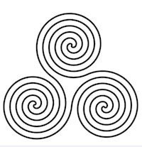 a celtic trinity symbol with three spirals on a white background