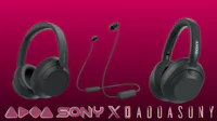 a pair of headphones with the words sony x daassy