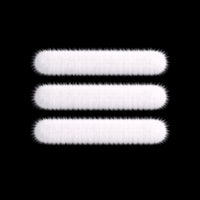 three white strands of hair on a black background