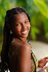 a woman with dreadlocks