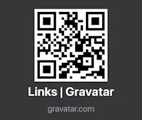 linksgravatar qr code on a black background