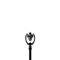 a black street lamp on a black background