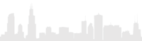 a silhouette of a city with tall buildings