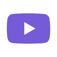 a purple youtube icon with a white play button
