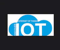 the internet of things logo on a black background