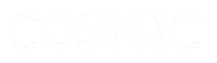 the word cosmic written in white on a black background