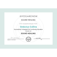 octavian collins sound healing certificate