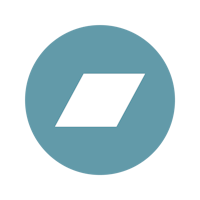 a white square in a blue circle