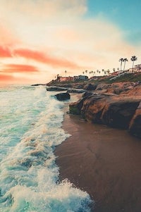 san diego beach at sunset
