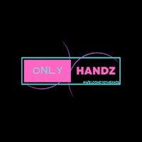 only handz logo on a black background