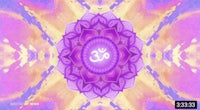 a purple and yellow mandala with an om on it