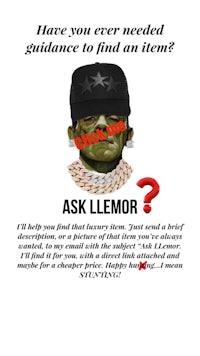 a poster that says, have you ever needed guidance to find an item? ask limor