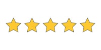 five stars on a white background