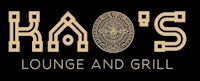 the logo for kao's lounge and grill