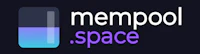 mempool space logo on a black background