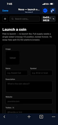 a screenshot of the launch a coin page on an iphone