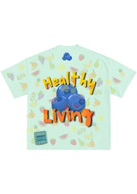 a t - shirt with the words healthy living on it