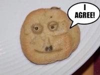 an image of a cookie with a speech bubble on it