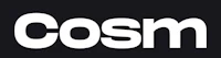 the cosm logo on a black background
