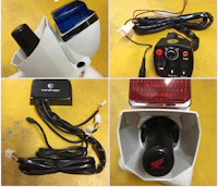 a series of pictures showing various parts of a motorcycle