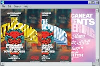 a screen shot of a computer screen showing a poster for a concert