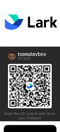 a phone with the qr code for lark