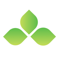 a green leaf logo on a black background